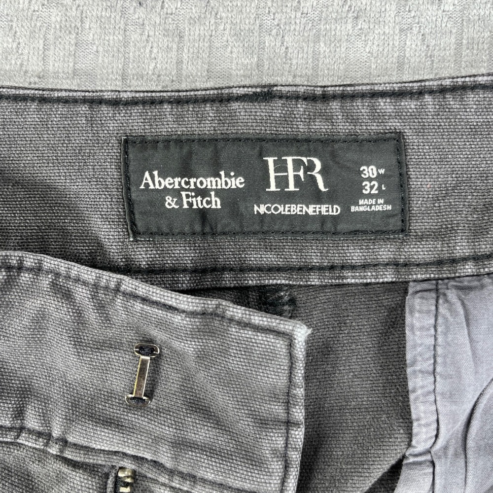 Abercrombie & Fitch Cargo Pants Men 30x32 Fits 31x29 Grey Nicole Benefield HFR - Picture 2 of 9